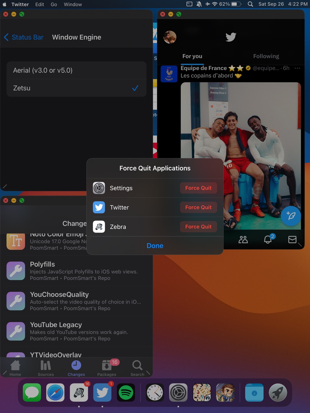 Windows and Force Quit on the iPad Pro 9.7